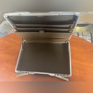 Silver Briefcase with Brown Interior